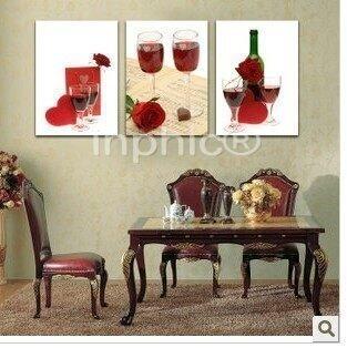INPHIC-紅酒杯子歐式無框畫現代簡約餐廳裝飾畫三聯畫時尚家居壁畫