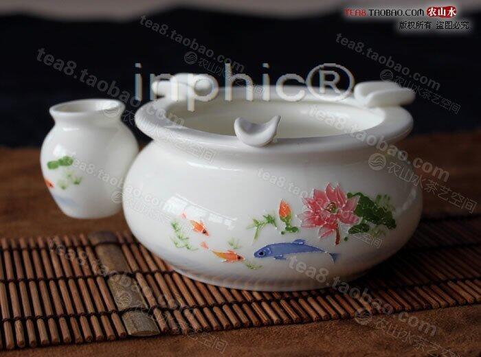 INPHIC-荷花-浮雕手彩精品玉瓷煙灰菸灰缸 荷塘手工彩繪 創意 陶瓷煙缸 S48