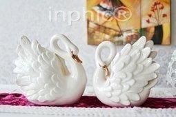 INPHIC-鍍鈦金白天鵝擺飾組合