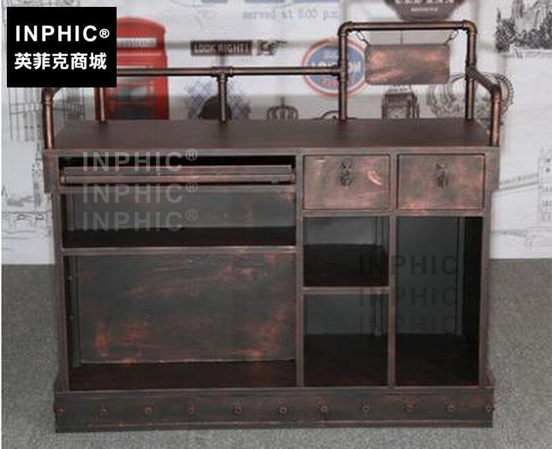 INPHIC-美式復古做舊收銀臺酒吧餐廳前臺個性特色迎賓臺前臺櫃檯
