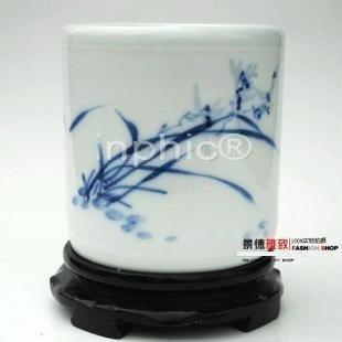INPHIC-ZF-G310 景德鎮陶瓷器 青花釉裏紅手繪筆筒 菊香 創意禮品 擺飾