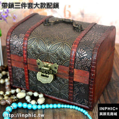 INPHIC-帶鎖三件套仿古木盒子復古手拎盒古典首飾收納盒拍攝道具盒-帶鎖三件套大款配鎖