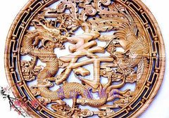 INPHIC-龍鳳壽 開光桃木龍鳳掛件 木雕掛件 避邪掛飾 老人金婚賀壽禮品