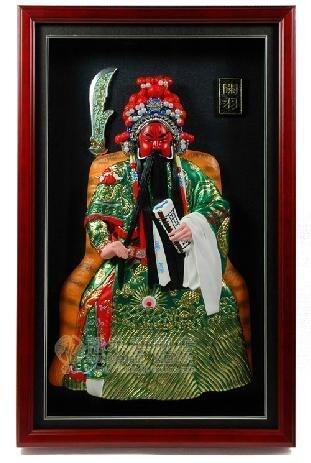 INPHIC-關羽1 冷瓷浮雕三國人物家居酒店裝飾壁掛件特色商務公關外事