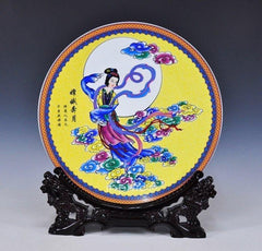 INPHIC-夜光瓷 坐盤擺飾 嫦娥奔月 家居客廳裝飾 擺飾 工藝品