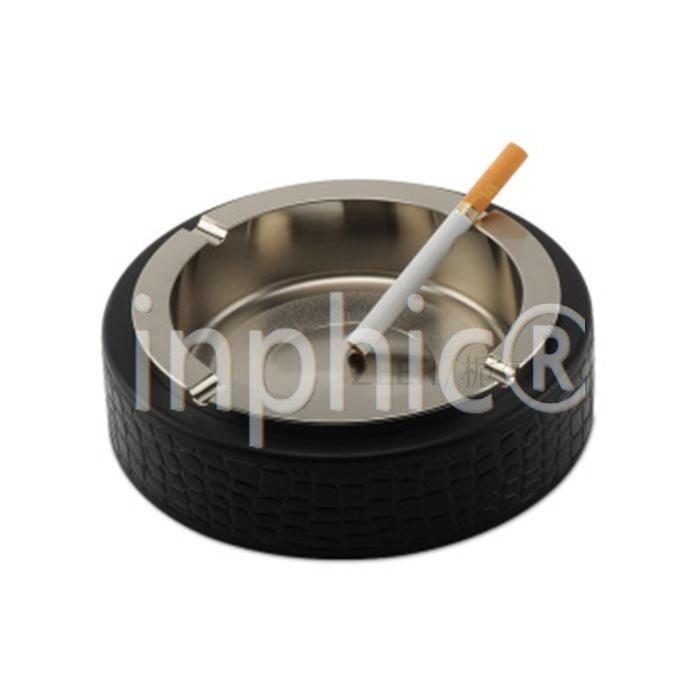 INPHIC-歐式煙灰菸灰缸 大圓銀 皮質煙灰菸灰缸 高檔創意酒吧煙缸家居酒店用