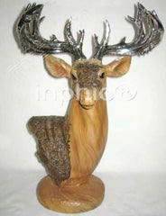 INPHIC-歐式客廳裝飾擺飾飾品泰國家居仿木水轉印鹿胸象