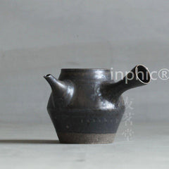 INPHIC-日本 陶藝家 黑陶 側把 泡茶壺 煮茶壺 高款 日式 茶道具