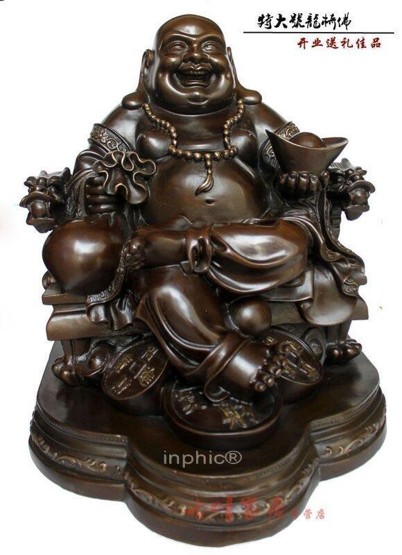 INPHIC-開光純銅大型彌勒佛擺件仿古辦公室家居裝飾工藝品禮品龍椅佛擺設