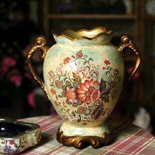 INPHIC-美式鄉村家居裝飾 絕美復古手繪雙耳花瓶花器