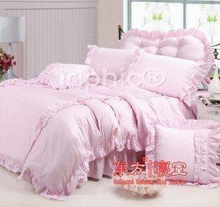 INPHIC-全棉斜紋四件套 國田園風格 公主純色床品