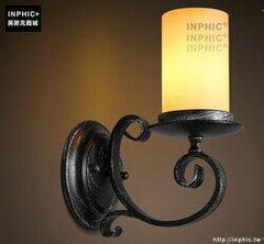 INPHIC- 美式鄉村風格臥室牆燈歐式復古走廊玻璃單頭鐵藝蠟燭臺壁燈-B款