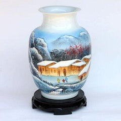 INPHIC-ZF-A014 景德鎮粉彩 陶瓷手繪瑞雪豐年花瓶 工藝擺飾