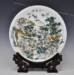 INPHIC-景德鎮裝飾瓷盤擺飾 工藝品 辦公室擺飾 百鶴圖