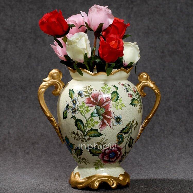 INPHIC-歐式奢華復古精致 花開富貴陶瓷花瓶花插 家居擺飾