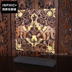 INPHIC-工藝品泰國擺飾客廳東南亞木雕大象雕花板木質雕刻