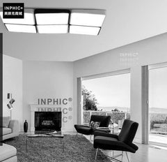 INPHIC-超薄吸頂燈正長方形客廳燈具大氣簡約現代大廳燈創意LED臥室燈飾-6頭-白框-單色