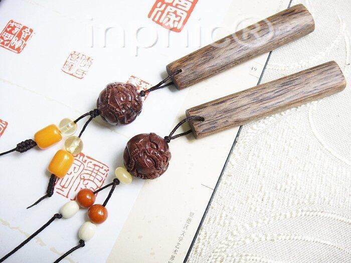 INPHIC-沉香手把件 長方條沉香配紫檀貔貅吊墜子