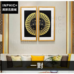 INPHIC-壁畫東南亞沙發背景牆三聯掛畫實物畫裝飾畫-一對