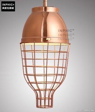 INPHIC- 北歐現代電鍍金屬網玫瑰金燈籠單頭吊燈吧臺臥室玄關吊燈-玫瑰金