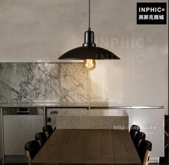 INPHIC-複古黑色走廊鐵藝鍋蓋吧臺餐廳工業風吊燈陽臺樓梯