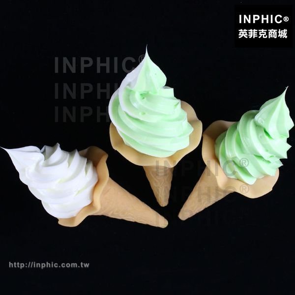 INPHIC-仿真冰淇淋餐廳假菜肴擺設甜筒模型仿真鬆餅霜淇淋模型-白色