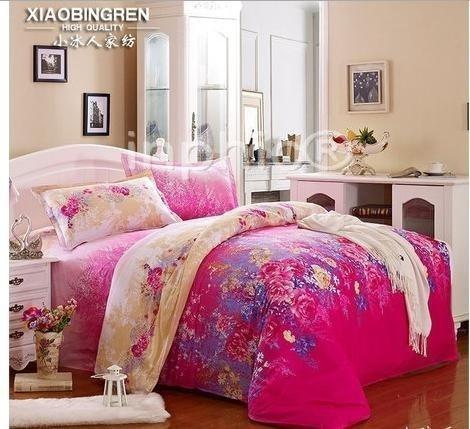 INPHIC-冰爽家紡全棉斜紋印花四件套純棉公主床品田園床上用品