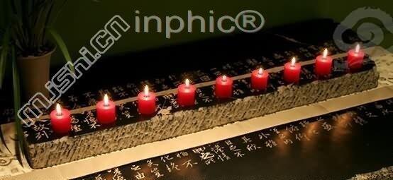 INPHIC-中式古典 仿銅燭臺 創意 蠟臺 石頭 道具 裝飾擺飾 燭火闌珊