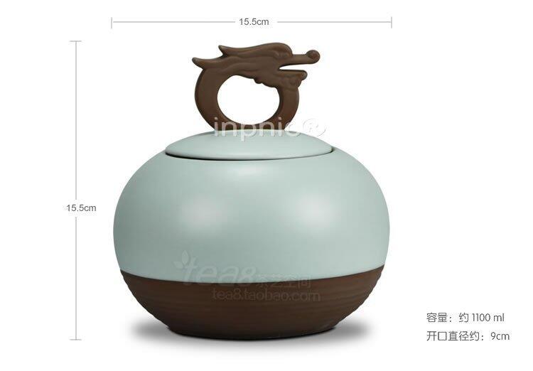 INPHIC-天青色汝窯茶葉罐 開片汝瓷儲茶罐 龍躍經典 密封茶倉