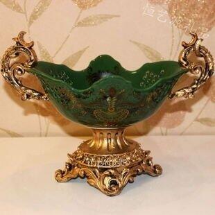 INPHIC-歐式陶瓷裂紋復古水果盤 歐式奢華裝飾擺飾 歐式果盤擺設