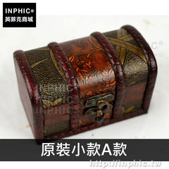 INPHIC-家居木盒密室逃脫仿古擺設復古拍攝道具歐式收納-原裝小款A款