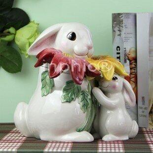 INPHIC-手繪陶瓷 春天花兔子 糖果罐 餅乾罐 新品