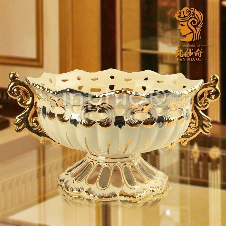 INPHIC-奢華果盤 家居歐式陶瓷大果盤浮雕鏤空水果盤