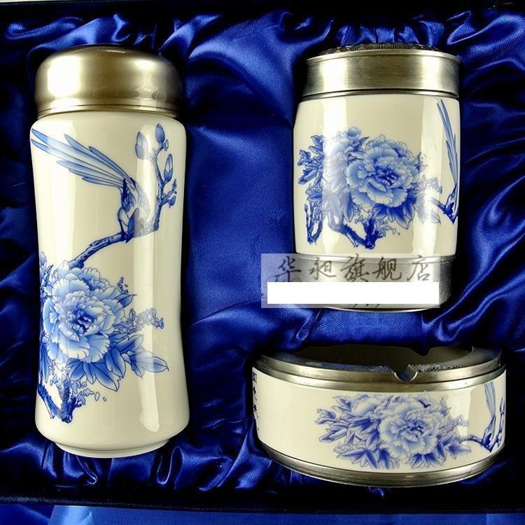 INPHIC-青花瓷筆筒煙缸創意杯子外事創意新奇套裝
