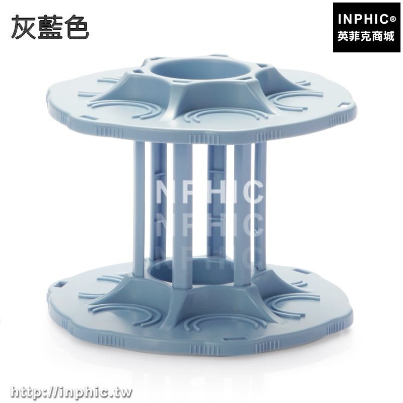 INPHIC-廚房用品創意托盤旋轉易開罐飲料雙層架調味罐置物架調料瓶收納架-灰藍色