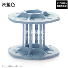 INPHIC-廚房用品創意托盤旋轉易開罐飲料雙層架調味罐置物架調料瓶收納架-灰藍色