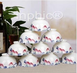 INPHIC-景德鎮餐具骨瓷碗套裝米飯碗釉中彩高腳碗壽桃賀壽爐