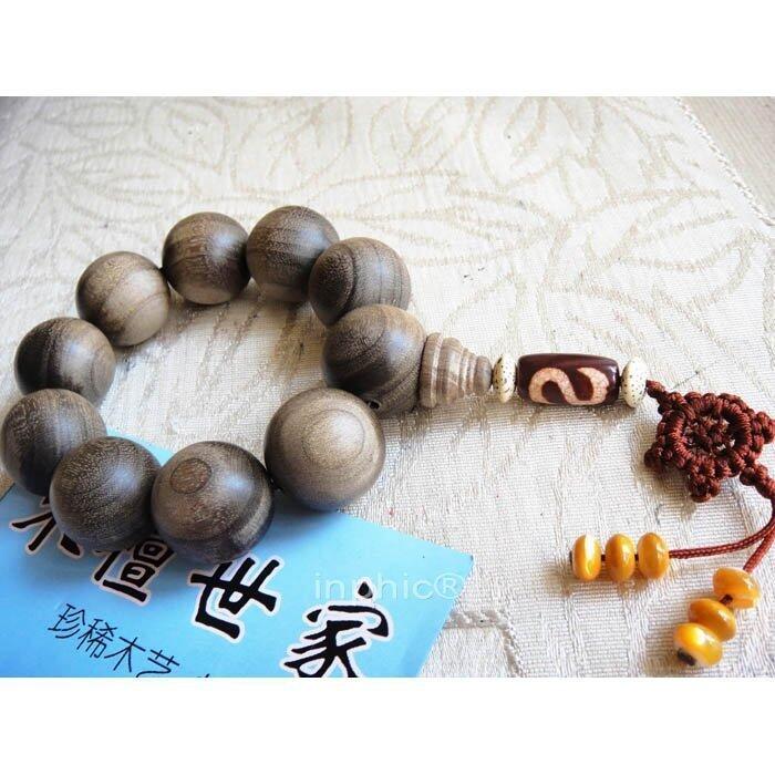 INPHIC-古金絲楠木佛珠23mm老料貓眼 龍紋如意鉤天珠 金絲楠持珠念珠