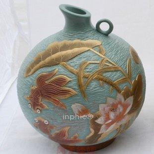 INPHIC-陶藝石榴瓶漁旺蓮豐原創手工家居工藝品擺飾