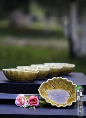 INPHIC-陶瓷創意玻璃釉飯碗木葉瓷碗碗餐具可愛碗套裝碗瓷 5入