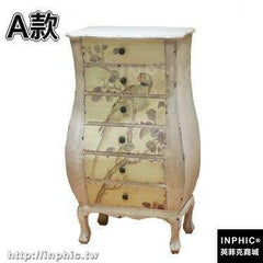 INPHIC-波西米亞風格彩繪收納櫃北歐實木做舊復古邊櫃多鬥整理櫃整裝-A款