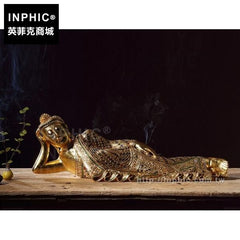 INPHIC-大堂擺飾工藝品木雕客廳東南亞泰國大金佛擺設睡佛桌面裝飾