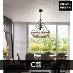 INPHIC-鑽石燈具鐵藝餐廳吊燈工業風複古咖啡廳主題酒吧裝飾-C款