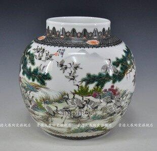 INPHIC-手繪花瓶 粉彩瓷器酒櫃擺設飾品 收藏品 百鶴圖