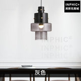 INPHIC-筒型玻璃鐵藝單燈鄉村陽臺美式休閒間簡約吊燈吊燈臥室餐廳-灰色