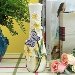 INPHIC-蝶舞 手繪陶瓷 歐式花瓶臺面花插花器創意家居擺飾