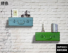 INPHIC-復古田園風格居家仿手提箱壁掛復古做舊工業風鐵藝壁飾牆飾-綠色