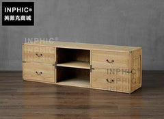 INPHIC-簡約北歐電視櫃茶幾組合套裝 美式復古客廳框抽屜-A款