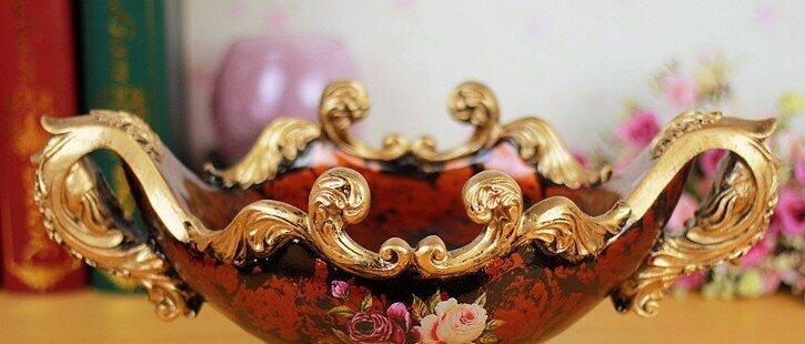 INPHIC-歐式奢華樹脂水果盤 復古茶幾糖果盤乾果盤收納盒家居擺設