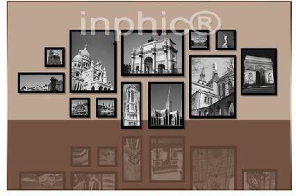 INPHIC-12框黑白建築畫實木照片牆相框牆照片牆相框組合有框畫裝飾畫